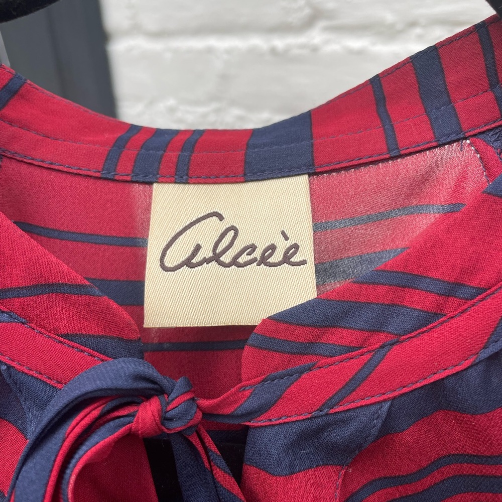 Blue and red blouse